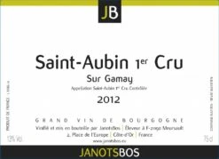 JanotsBos 2012 Saint-Aubin 1 Er Cru Sur Gamay Janotsbos 75cl
